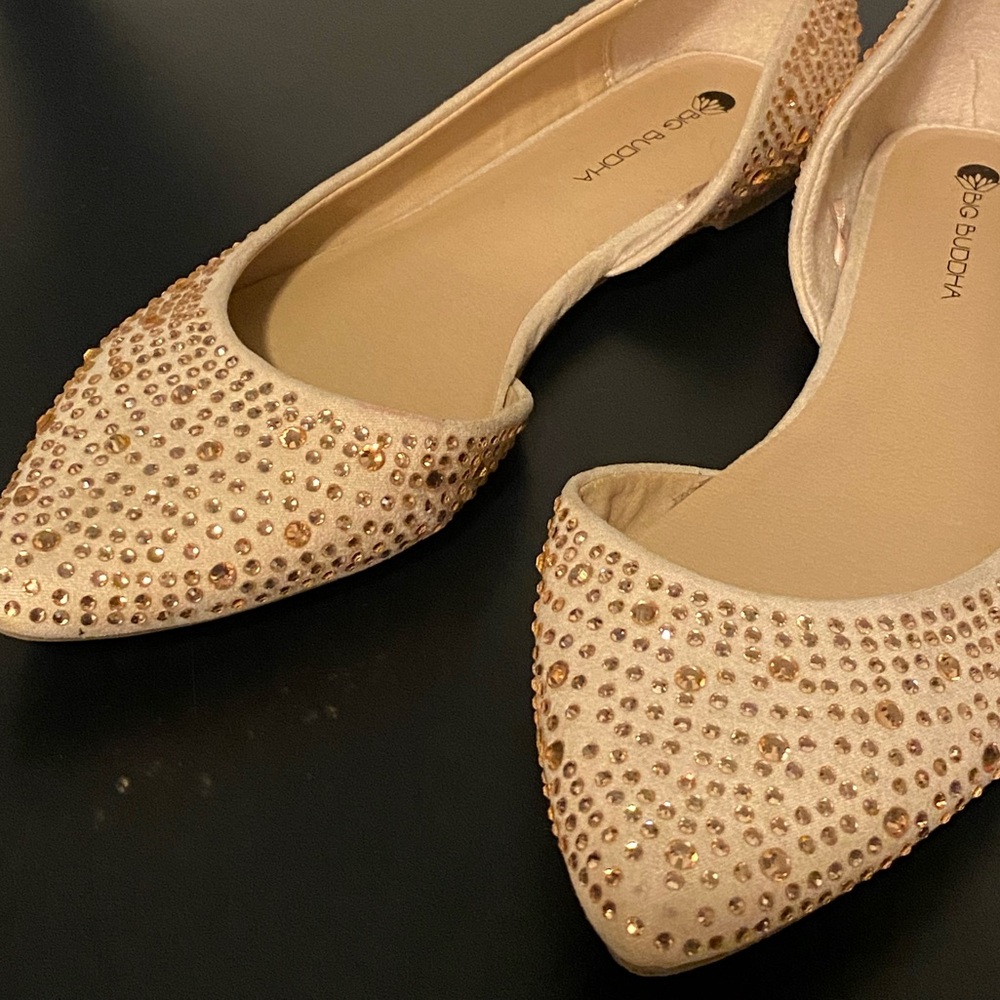 Big Buddha Beige Studded Flats